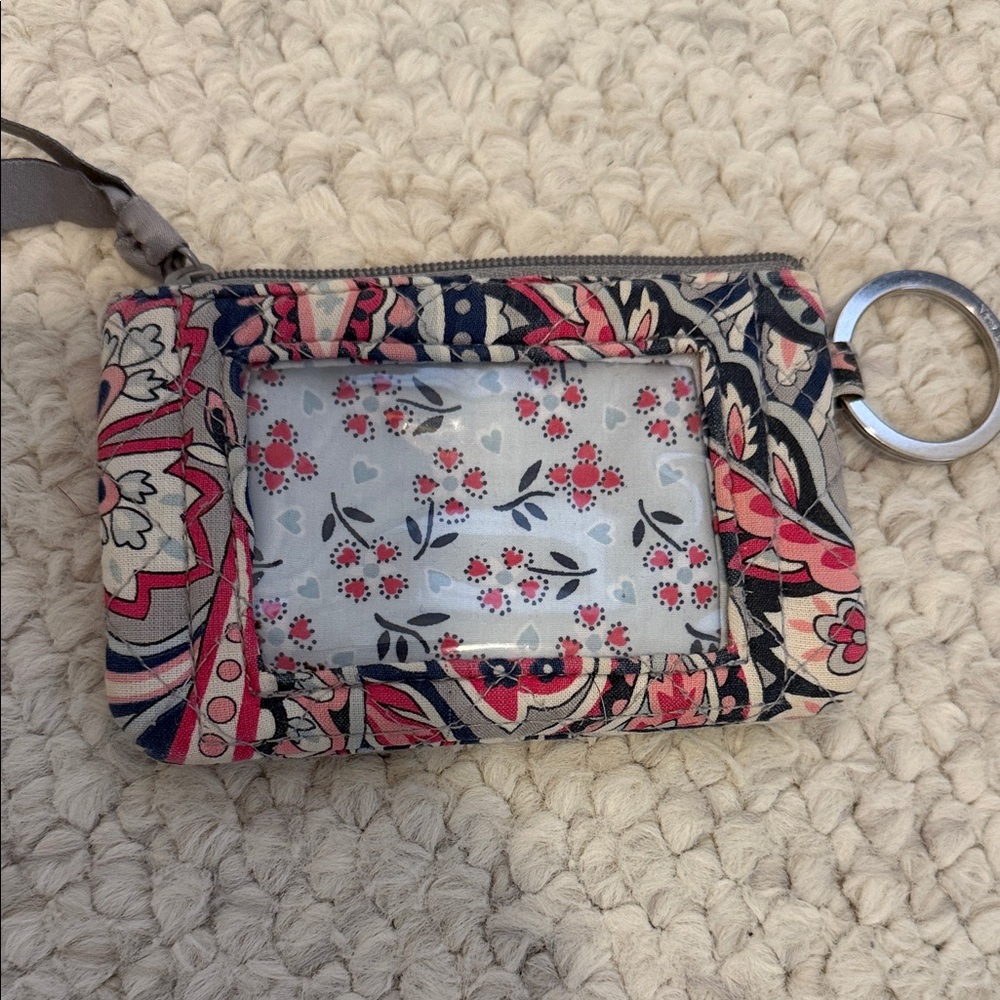 Vera Bradley Floral Patterned ID Holder Keychain